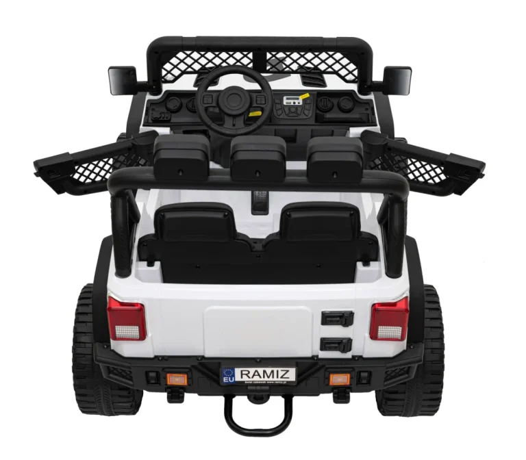 Geoland Power Terenski Automobil Za 2 Djece Bijeli + Daljinski Upravljač + 2x200w Motora + Prtljažnik + Mp3 Radio + Led, Bijela 11
