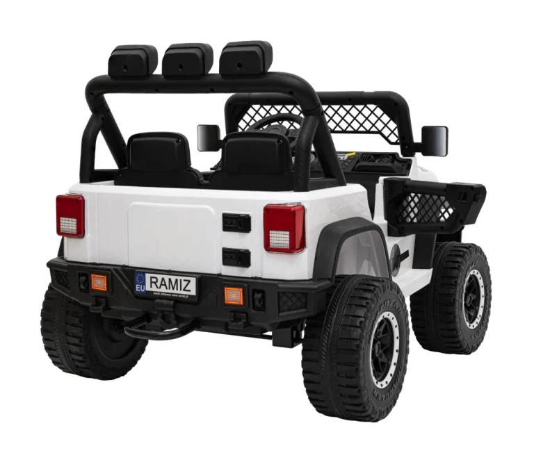 Geoland Power Terenski Automobil Za 2 Djece Bijeli + Daljinski Upravljač + 2x200w Motora + Prtljažnik + Mp3 Radio + Led, Bijela 12