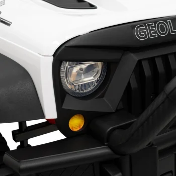 Geoland Power Terenski Automobil Za 2 Djece Bijeli + Daljinski Upravljač + 2x200w Motora + Prtljažnik + Mp3 Radio + Led, Bijela 16