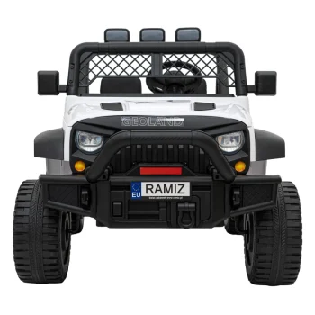 Geoland Power Terenski Automobil Za 2 Djece Bijeli + Daljinski Upravljač + 2x200w Motora + Prtljažnik + Mp3 Radio + Led, Bijela 4
