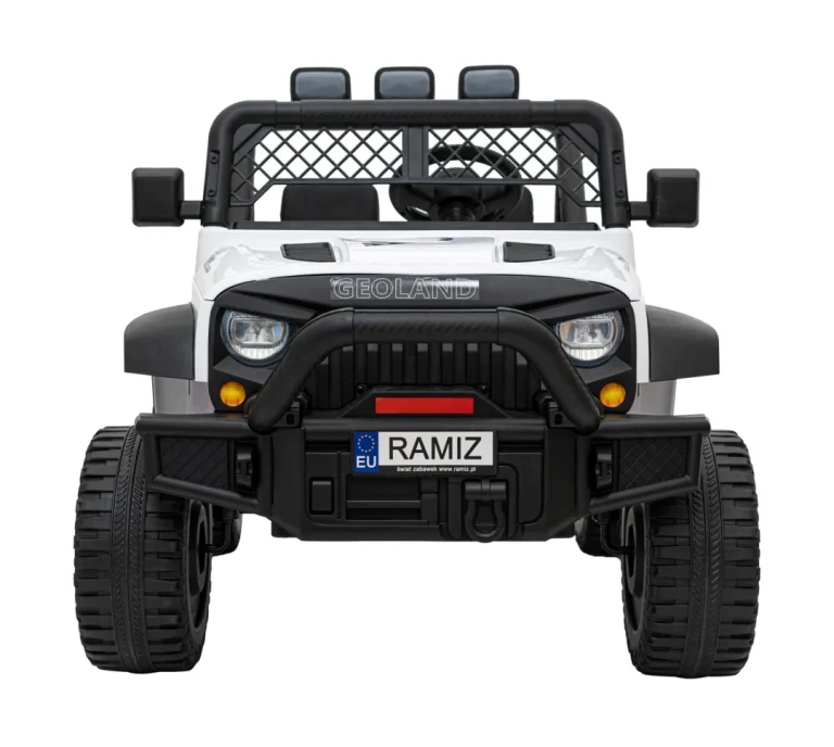 Geoland Power Terenski Automobil Za 2 Djece Bijeli + Daljinski Upravljač + 2x200w Motora + Prtljažnik + Mp3 Radio + Led, Bijela 4