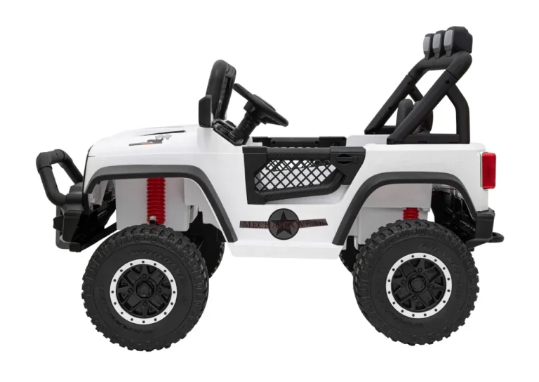 Geoland Power Terenski Automobil Za 2 Djece Bijeli + Daljinski Upravljač + 2x200w Motora + Prtljažnik + Mp3 Radio + Led, Bijela 6