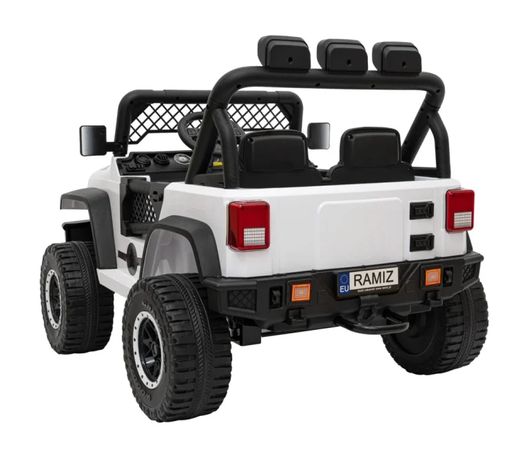 Geoland Power Terenski Automobil Za 2 Djece Bijeli + Daljinski Upravljač + 2x200w Motora + Prtljažnik + Mp3 Radio + Led, Bijela 7