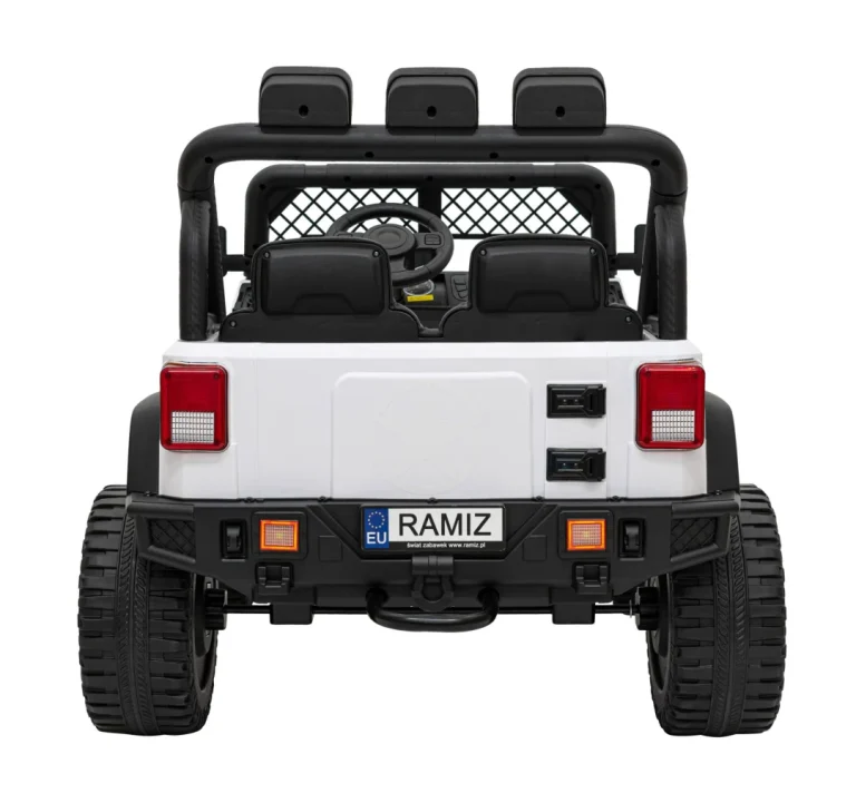Geoland Power Terenski Automobil Za 2 Djece Bijeli + Daljinski Upravljač + 2x200w Motora + Prtljažnik + Mp3 Radio + Led, Bijela 8