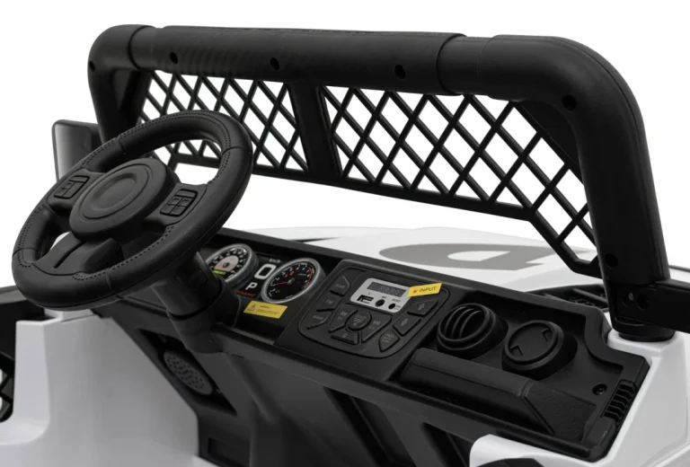 Geoland Power Terenski Automobil Za 2 Djece Bijeli + Daljinski Upravljač + 2x200w Motora + Prtljažnik + Mp3 Radio + Led, Bijela 9