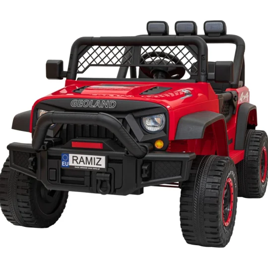 Geoland Power Terenski Automobil Za 2 Djece Crveni + Daljinski Upravljač + 2x200w Motora + Prtljažnik + Mp3 Radio + Led, Crvena 1