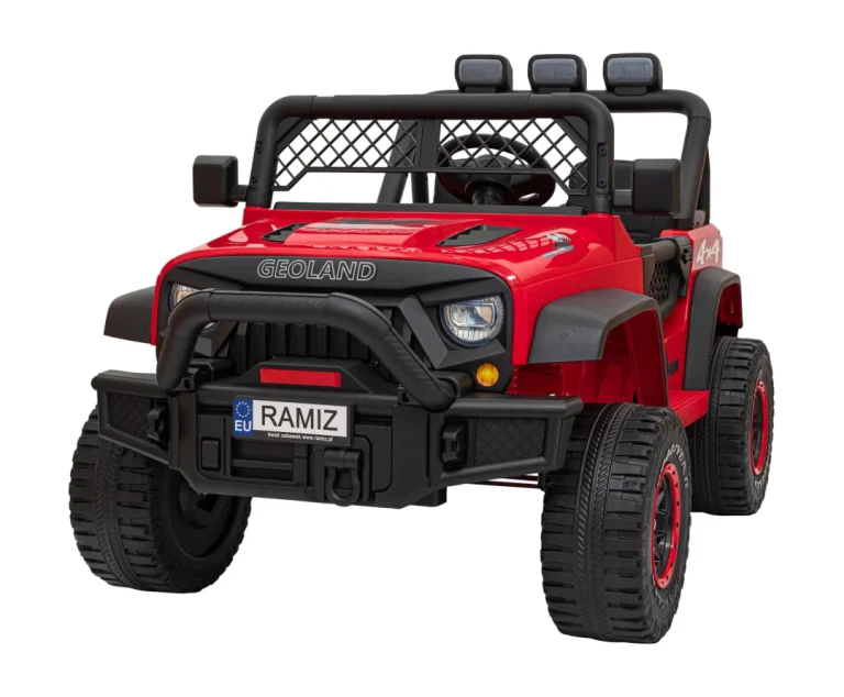 Geoland Power Terenski Automobil Za 2 Djece Crveni + Daljinski Upravljač + 2x200w Motora + Prtljažnik + Mp3 Radio + Led, Crvena 1