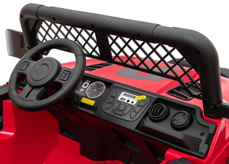 Geoland Power Terenski Automobil Za 2 Djece Crveni + Daljinski Upravljač + 2x200w Motora + Prtljažnik + Mp3 Radio + Led, Crvena 10