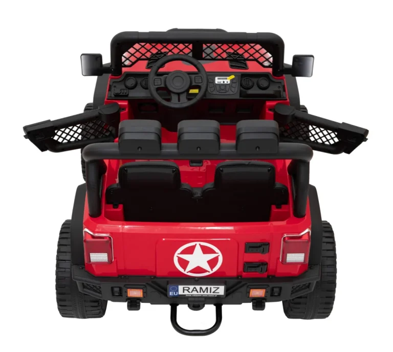 Geoland Power Terenski Automobil Za 2 Djece Crveni + Daljinski Upravljač + 2x200w Motora + Prtljažnik + Mp3 Radio + Led, Crvena 11