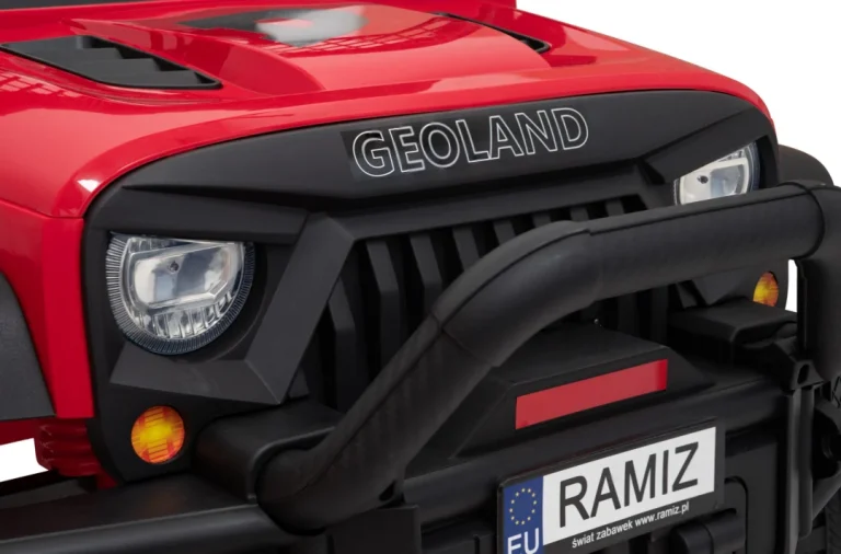 Geoland Power Terenski Automobil Za 2 Djece Crveni + Daljinski Upravljač + 2x200w Motora + Prtljažnik + Mp3 Radio + Led, Crvena 17