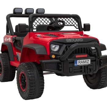 Geoland Power Terenski Automobil Za 2 Djece Crveni + Daljinski Upravljač + 2x200w Motora + Prtljažnik + Mp3 Radio + Led, Crvena 5