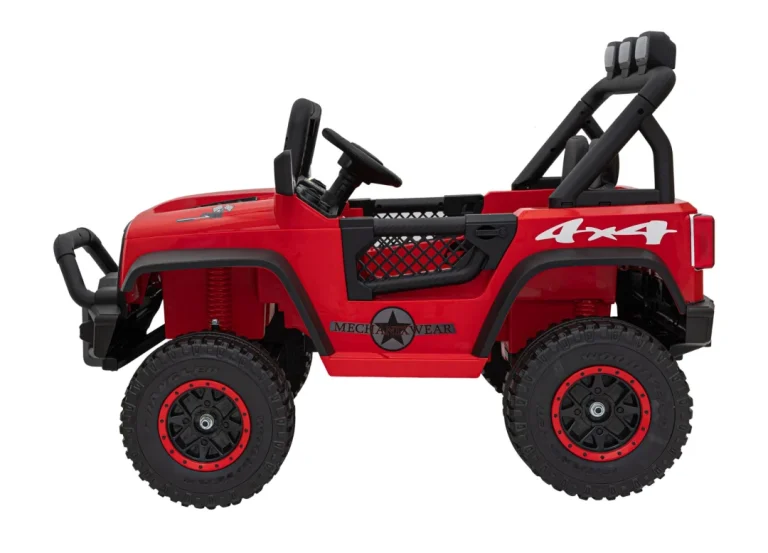 Geoland Power Terenski Automobil Za 2 Djece Crveni + Daljinski Upravljač + 2x200w Motora + Prtljažnik + Mp3 Radio + Led, Crvena 6