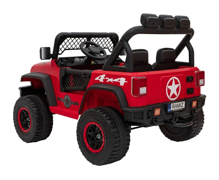 Geoland Power Terenski Automobil Za 2 Djece Crveni + Daljinski Upravljač + 2x200w Motora + Prtljažnik + Mp3 Radio + Led, Crvena 7