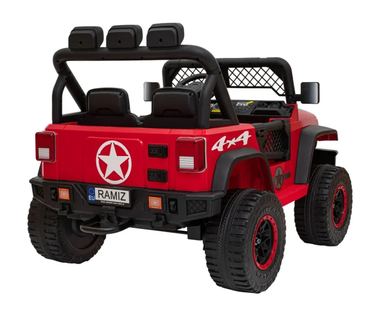Geoland Power Terenski Automobil Za 2 Djece Crveni + Daljinski Upravljač + 2x200w Motora + Prtljažnik + Mp3 Radio + Led, Crvena 8