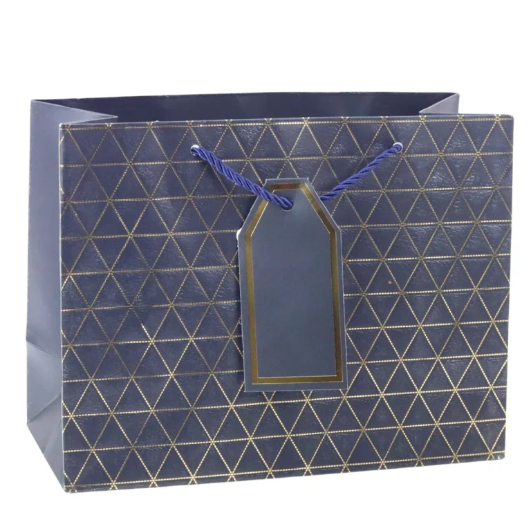 Geometrijska Poklon Vrećica Sa Zlatnim Linijama 23 X 18 X 10 Cm 3