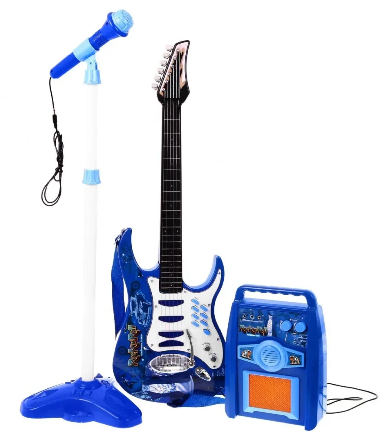 Gitara S Priborom Za Djecu 6+ Plavi Set + Pojačalo + Mikrofon 2