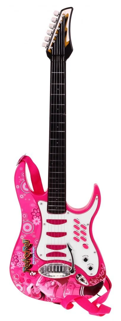 Gitara S Priborom Za Djecu 6+ Ružičasti Set + Pojačalo + Mikrofon 3