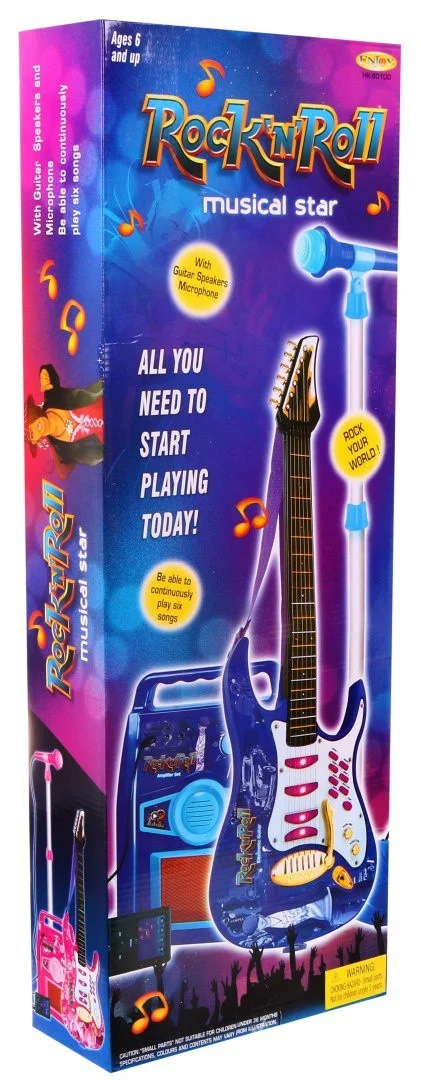 Gitara S Priborom Za Djecu 6+ Ružičasti Set + Pojačalo + Mikrofon 6