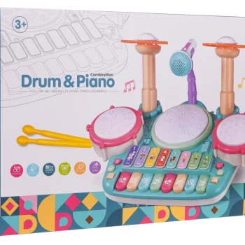 Glazbeni Set Bubnjevi I Klavir S Mikrofonom 3+ 5