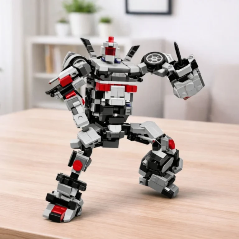 Građevinske Kocke 2u1 Robot Trkaći Auto Bijeli 320 Kom 5