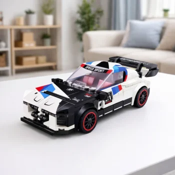 Građevinske Kocke 2u1 Sportski Auto Robot Bijeli 320 Kom 5