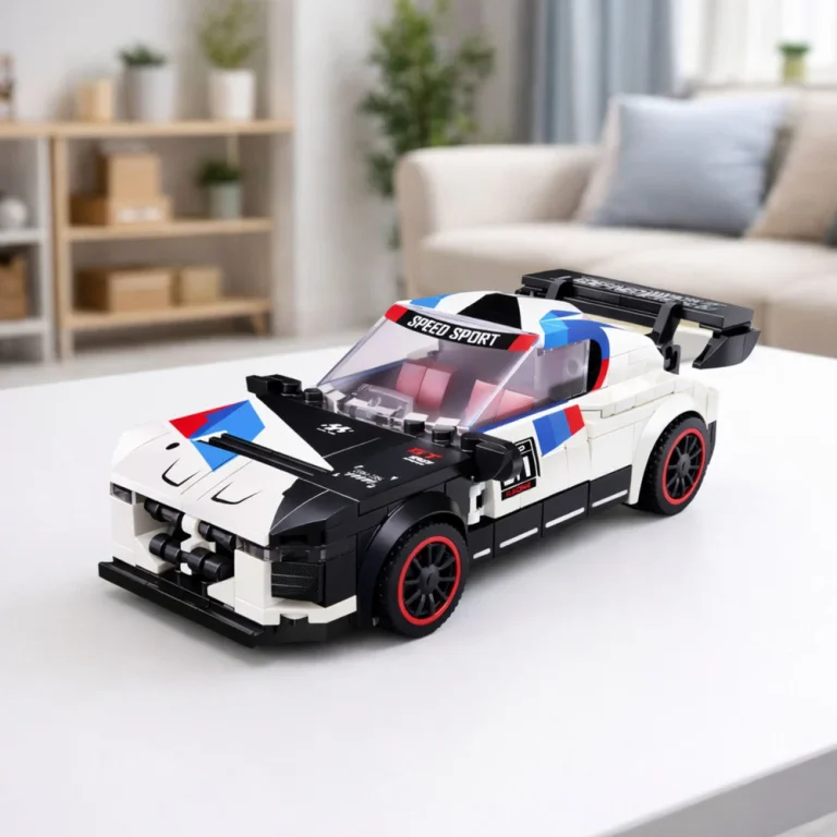 Građevinske Kocke 2u1 Sportski Auto Robot Bijeli 320 Kom 5