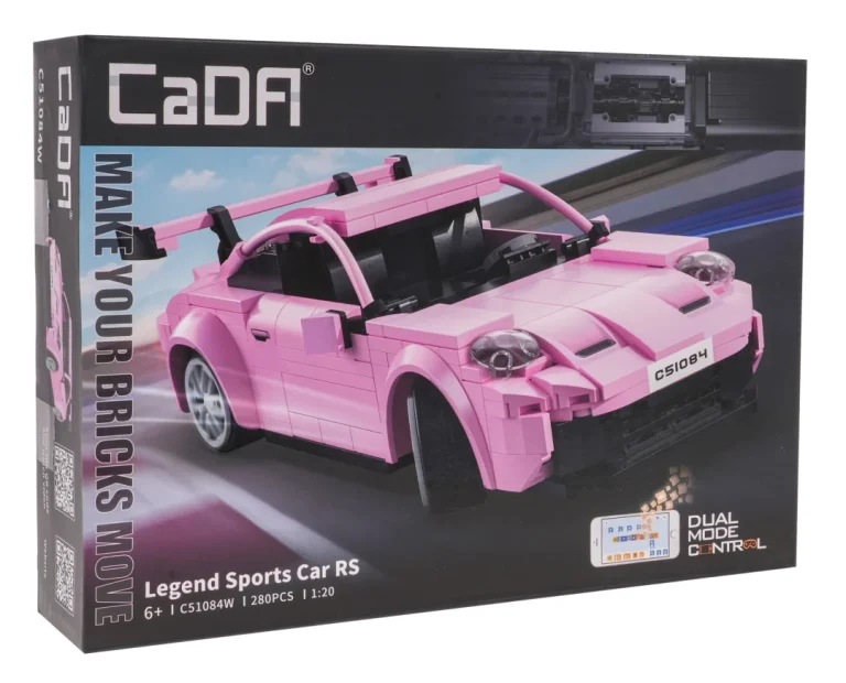 Građevinske Kocke Rc Sportski Auto Ružičasti 280 Dijelova 6+ 6