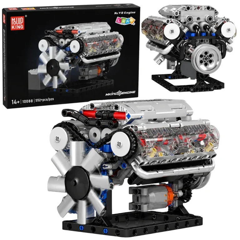 Građevinske Kocke Mehanički V8 Motor, Pokretni Klipovi, 552 Kom 1
