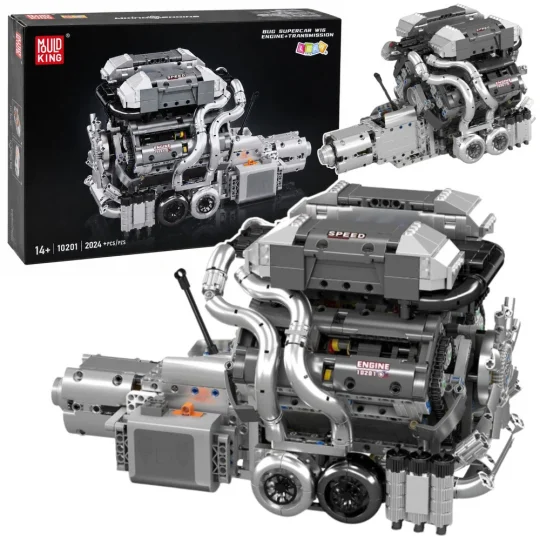 Građevinske Kocke Motor V8 S Mjenjačem 2024 Dijela 1
