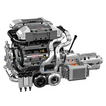 Građevinske Kocke Motor V8 S Mjenjačem 2024 Dijela 4