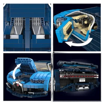 Građevinske Kocke Sportski Automobil, Plavi, 1212 Kom 5
