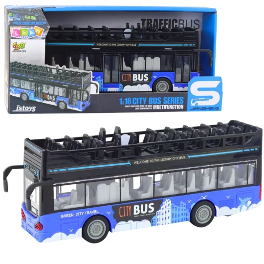 Gradski Autobus Na Kat 1:16 Svjetla Za Vožnju Zvuče Plavo 1