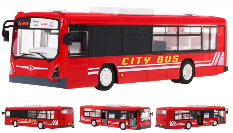 Gradski Autobus Za Djecu 6+ Godina, Daljinski Upravljani, Crveni, 1:20 Pokretni Dijelovi, Crvena 2