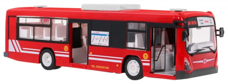 Gradski Autobus Za Djecu 6+ Godina, Daljinski Upravljani, Crveni, 1:20 Pokretni Dijelovi, Crvena 3