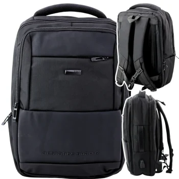Gradski Poslovni Ruksak S Usb Remenom Za Prsa, Crni, 26l 45cm 4