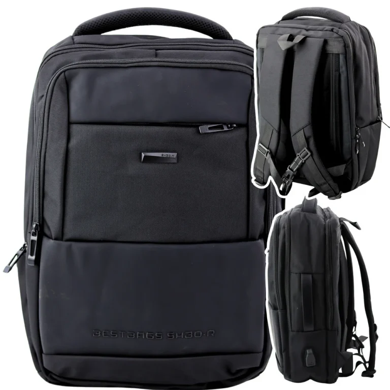 Gradski Poslovni Ruksak S Usb Remenom Za Prsa, Crni, 26l 45cm 4