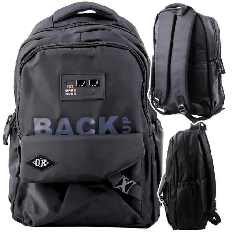 Gradski školski Ruksak S 6 Džepova, Crni, 23l, 46 Cm 4