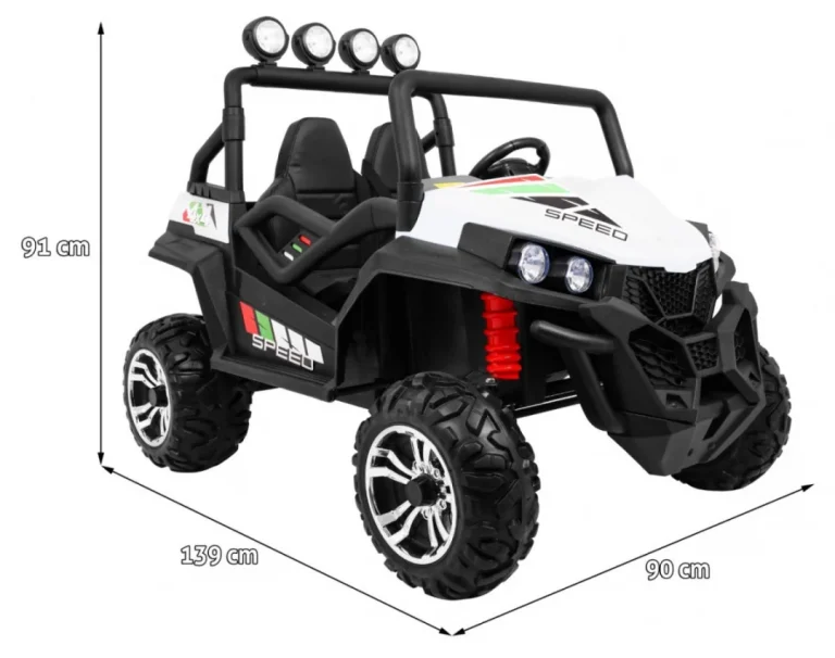 Grand Buggy Strong Lift Za Djecu Bijela + 4x4 Pogon + Daljinski Upravljač + Nosač Za Prtljagu + Mp3 2