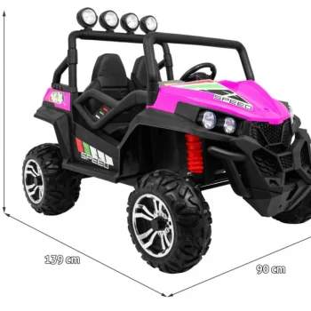 Grand Buggy Strong Lift Za Djecu Roza + 4x4 Pogon + Daljinski Upravljač + Nosač Za Prtljagu + Mp3 2