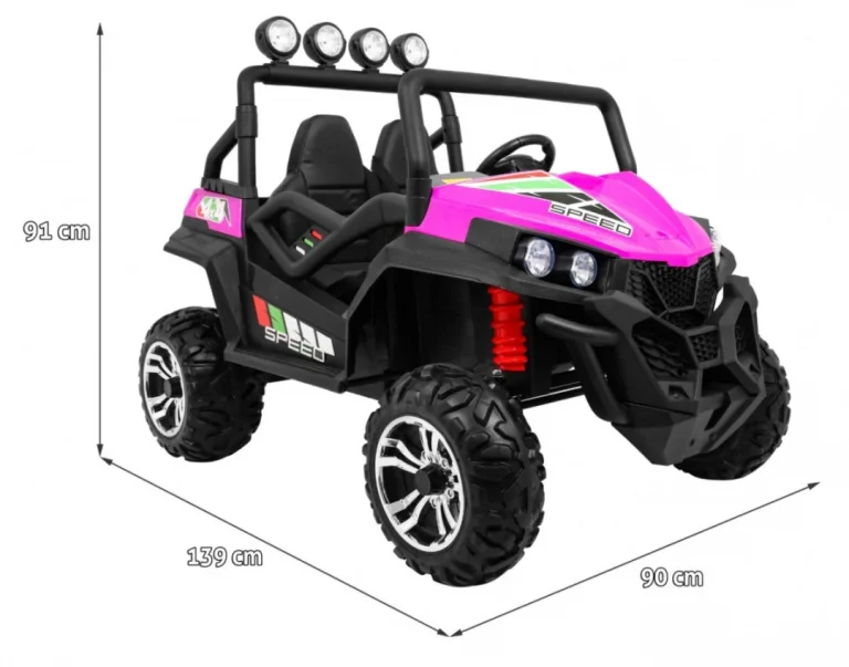 Grand Buggy Strong Lift Za Djecu Roza + 4x4 Pogon + Daljinski Upravljač + Nosač Za Prtljagu + Mp3 2