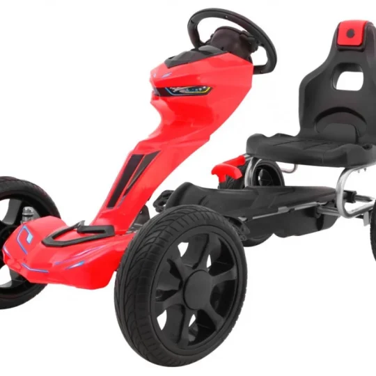 Grand Ride Pedalni Go Kart Za Djecu 3+ Crveni + Eva Kotači + Podesivo Sjedalo + Ručna Kočnica 1