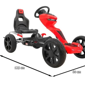 Grand Ride Pedalni Go Kart Za Djecu 3+ Crveni + Eva Kotači + Podesivo Sjedalo + Ručna Kočnica 2