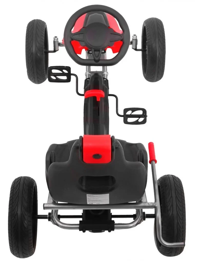 Grand Ride Pedalni Go Kart Za Djecu 3+ Crveni + Eva Kotači + Podesivo Sjedalo + Ručna Kočnica 4