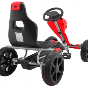 Grand Ride Pedalni Go Kart Za Djecu 3+ Crveni + Eva Kotači + Podesivo Sjedalo + Ručna Kočnica 5