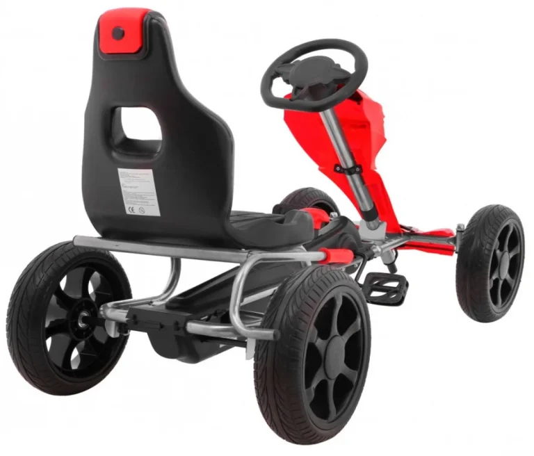 Grand Ride Pedalni Go Kart Za Djecu 3+ Crveni + Eva Kotači + Podesivo Sjedalo + Ručna Kočnica 5