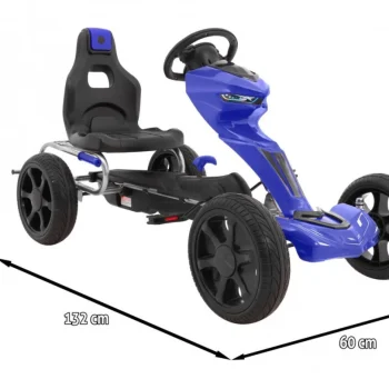 Grand Ride Pedalni Go Kart Za Djecu 3+ Plavi + Eva Kotači + Podesivo Sjedalo + Ručna Kočnica 2