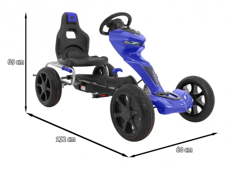 Grand Ride Pedalni Go Kart Za Djecu 3+ Plavi + Eva Kotači + Podesivo Sjedalo + Ručna Kočnica 2
