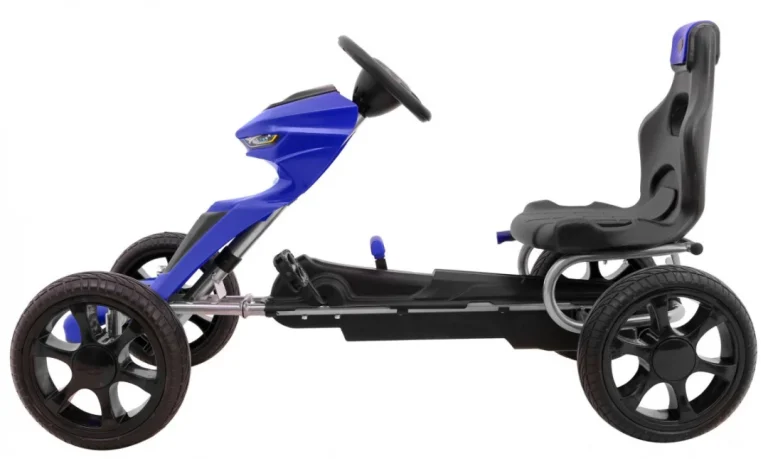 Grand Ride Pedalni Go Kart Za Djecu 3+ Plavi + Eva Kotači + Podesivo Sjedalo + Ručna Kočnica 6