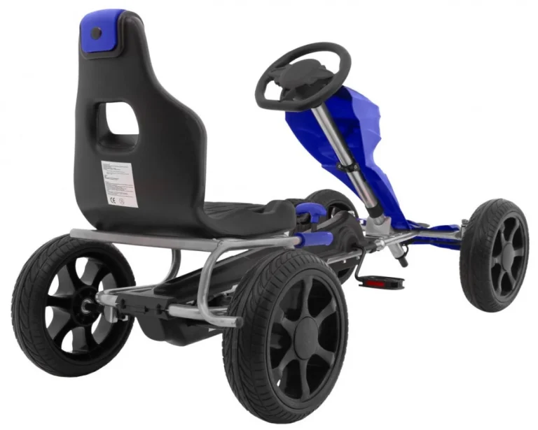 Grand Ride Pedalni Go Kart Za Djecu 3+ Plavi + Eva Kotači + Podesivo Sjedalo + Ručna Kočnica 9