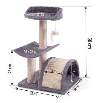 Grebalica Za Mačke 58 Cm Dr 264 Svijetlo Siva Pethaus S Mišem 5